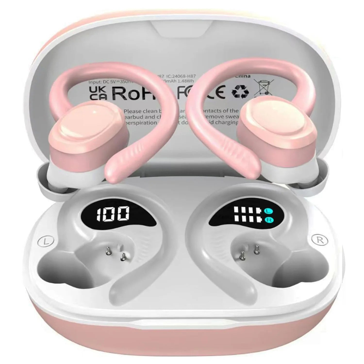 Bluetooth 5.3 Wireless Earbuds | IP7 Waterproof 50H Playback | Sports Earphones with Noise Cancelling Mic for Workout/Running. Pink United States A6c14b243ac7b468c8ebcac7190abe479n Amrit Store